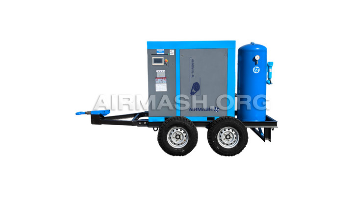 Компрессор винтовой<br>Airmash W-75 R500/10 на шасси